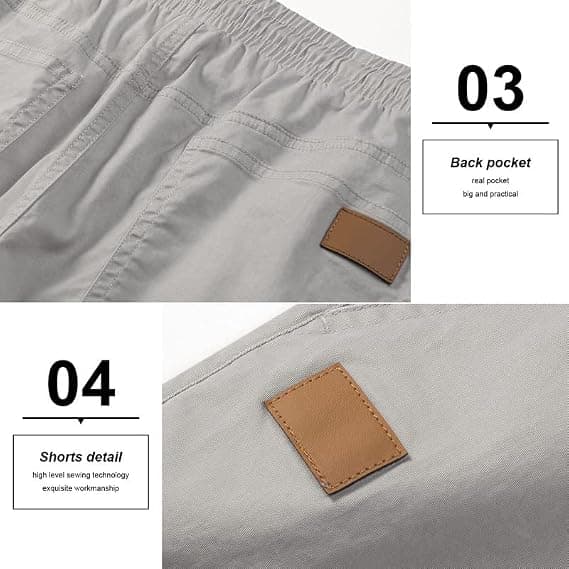 Herr Casual Shorts Bomull Dragsko Sommar Strand Stretch Twill Chino Korta Byxor M M Gray