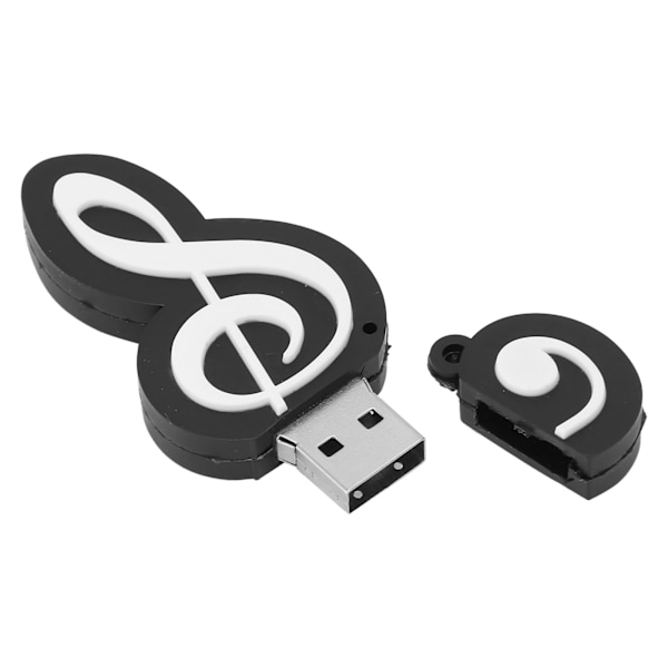 Musta Note Appearance USB-muistitikku Söpö musiikki Elokuva Tiedonsiirto USB-tikku Lahja 128 Gt