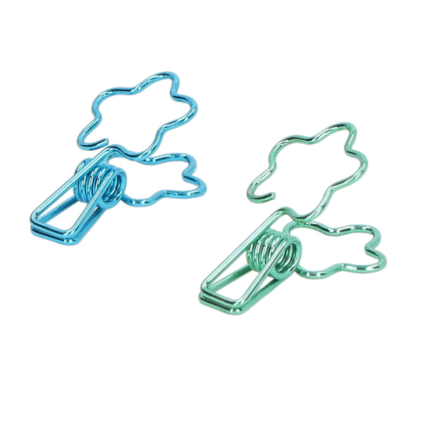 100 stk. Binder Clips Hule Søde Blomsterform Robuste Metal Små Binder Clips til Kontordokumenter Konto