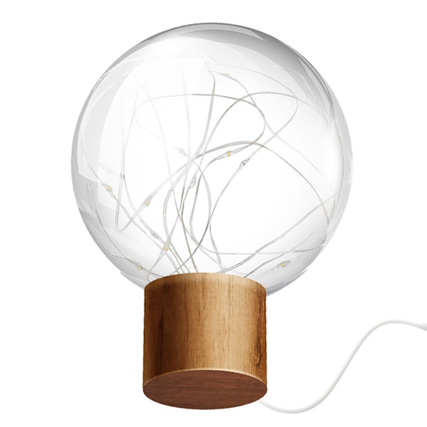 Nyhet LED-lampa med träbas Romantisk lampa Heminredning