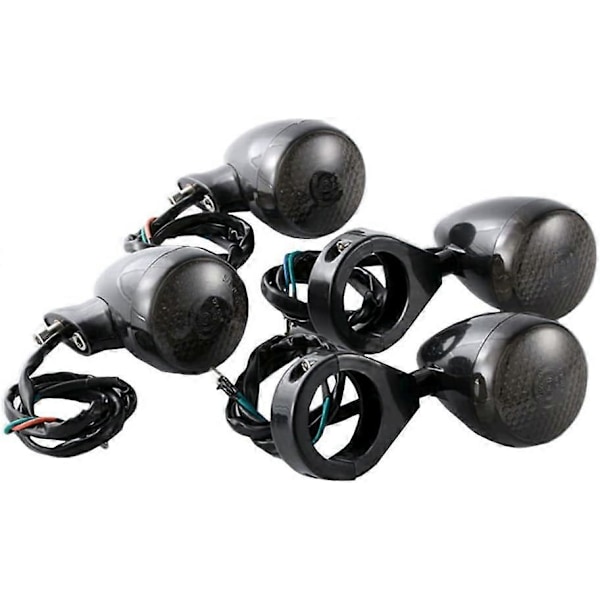 4st Motorcykel Främre Bakre Gaffelklämma LED Blinkers För Ha-rle-y Svart Hölje 41mm Ersättnings Indikatorlampor