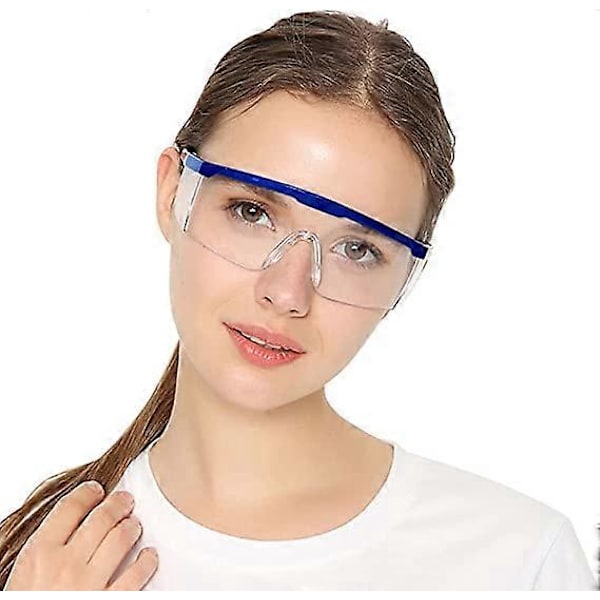 Skyddsglasögon, 2 st Anti-im Glasögon Blå Bågar UV-skydd Glasögon för Barn Vuxna med PC och Tjockare Linser för Utomhusaktiviteter