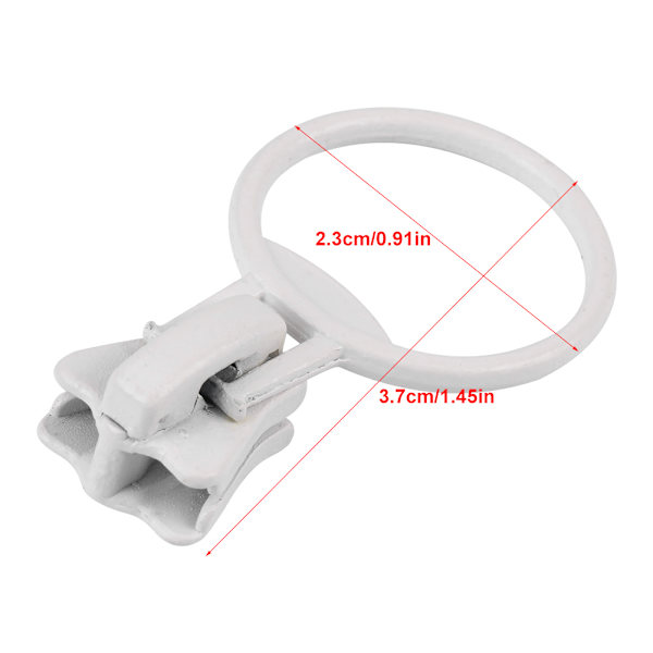 20 st Metalllegering dragkedja Sliders Storlek #5 Circle Ring Fästelement Reparation Kit (Vit)