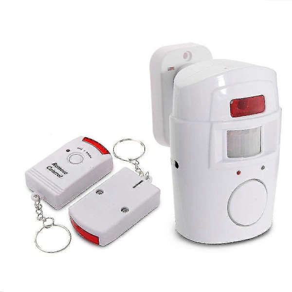 Trådlös Siren Alarm Säkerhet Infraröd Ir Pir Sensor Rörelsedetektor 2 Fjärrkontroller