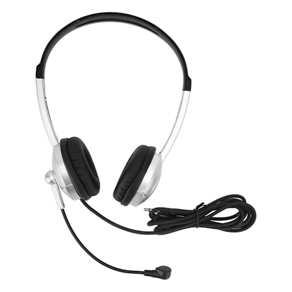 Kablet headset med støyreduksjon, binauralt forretningshodetelefon med enkelt retningsmikrofon for kundeservice 3,5 mm