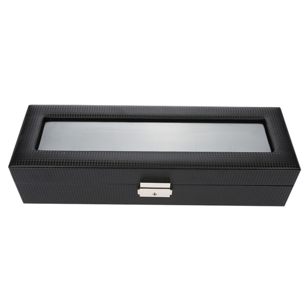 6 Grids PU Carbon Fiber Læder Ur Holder Armbåndsur Display Case Smykker gave opbevaringsæske