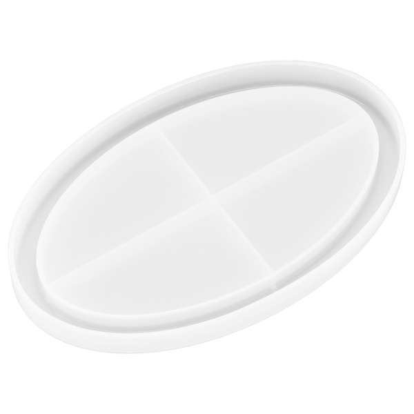 Epoxihartsgjutningsform för fruktskål i silikon, dekorativ bricka, DIY-formtillbehör, oval slät brickform