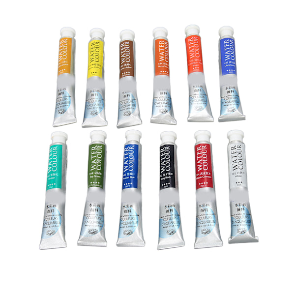 Vandfarve Maling 12 Farver 9ml Tube Lys Vibrerende Flot Transparens Akvarel Maling Sæt til Kunstner Maleri