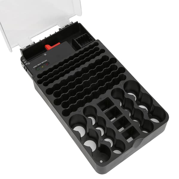 Multi-funktionel 104 rum 3 lys batteri opbevaringskasse organizer container boks med batteritester