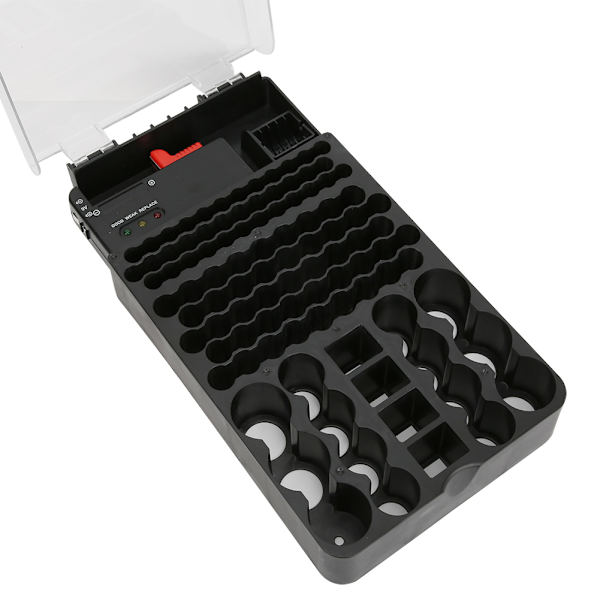 Multifunktionel 104 gitter 3 lys Batteriopbevaringsboks Organizer containerboks med batteritester