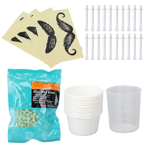 Näsvaxkit Professionell mustaschschabloner Vaxapplikator Mätkopp Set