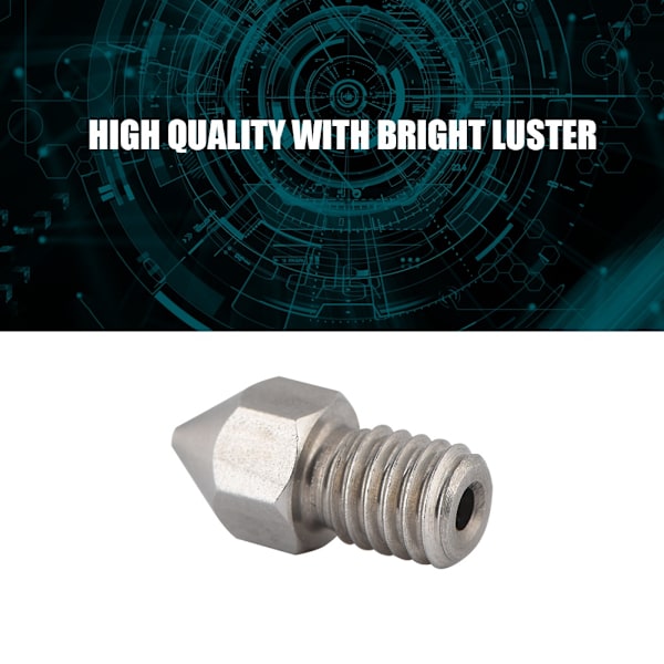 5PCS 3D-skrivarmunstycke i rostfritt stål M6 för 1,75 mm filament (1,75/0,4 mm)