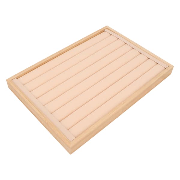 Ringbricka 7 Rader Stapelbar Skyddande Repsäker Foder Lådinsats Örhängen Förvaringsdisplay Beige