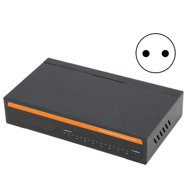 8-porttinen Gigabit Ethernet -kytkin TBCS5008E Plug Play -vakaa ja tukeva alumiiniseostietokoneverkkojen kytkimet 100240V (EU-pistoke)