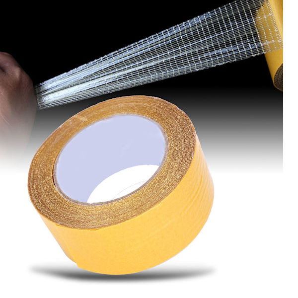 Stærk vandtæt glasfiber krydsnettape - 50mm x 20m