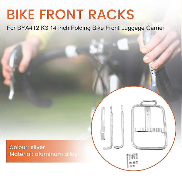 14 tommer Foldecykel Forreste Bagagebærer Aluminium Legering Cykel Forreste Bagagebærer Cykel Lastbærer Sil