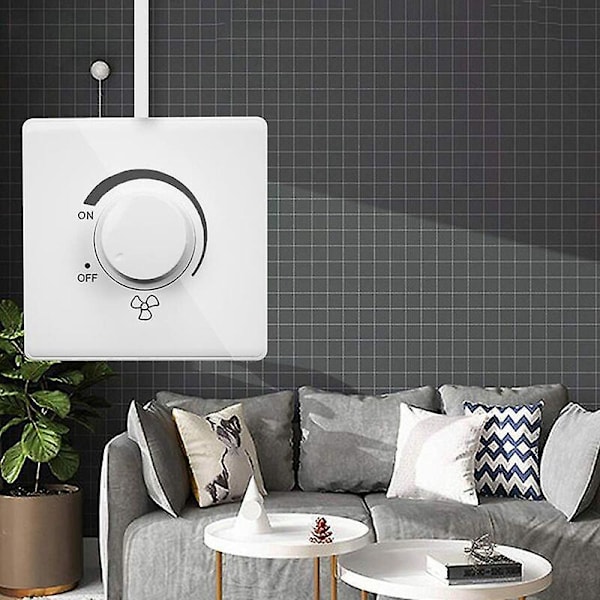 86 Typ Takfläkt Justering Steglös Hastighetsregulator Väggströmbrytare 220V 10A Takfläkt Hastighetskontroll Strömbrytare Vit