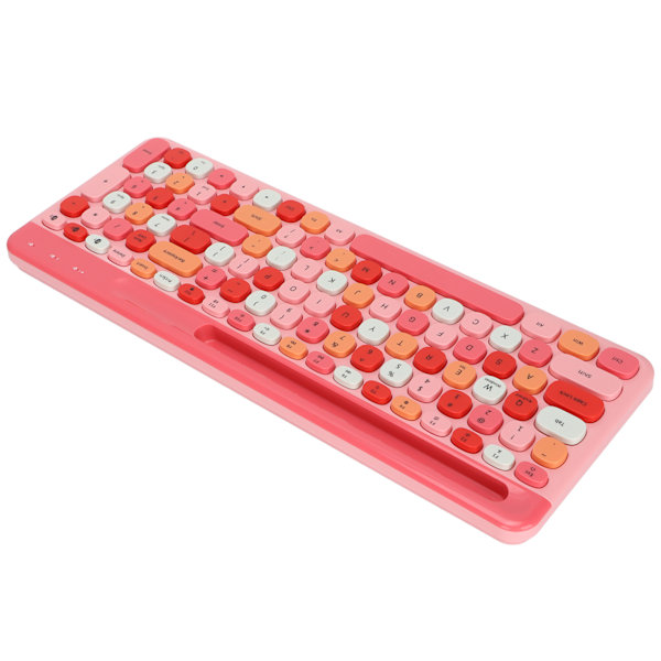Trådløst tastatur Mini 100 taster Smart strømsparende fargerikt datatastatur for Windows for IOS for AndroidPink