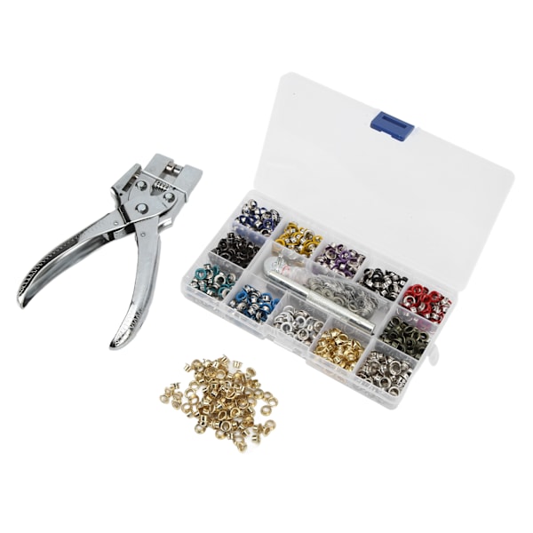 Snap Button Fastener Tool Kit 5mm 12 Färger Öglor Spänne med Knock Hand Tool DIY Hantverk Tillbehör