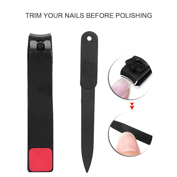 2 st nagelklippare nagelfil i rostfritt stål manikyr trimmer klippare nagelklippare