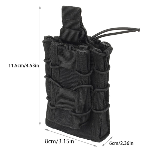 Utomhus bärbar ammunitionsklämma hållare midjeförvaringsväska Mini Pack Mag Pouch för jakt (svart)
