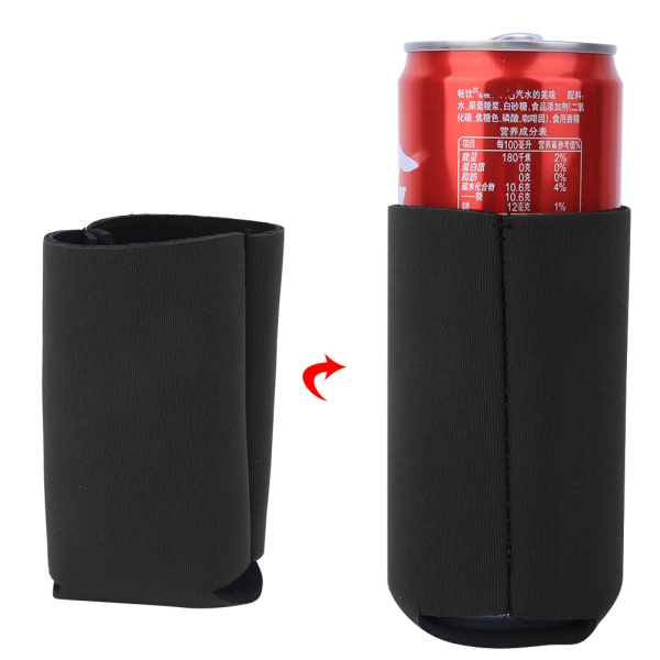 2st Neopren Hopfällbar Utomhussport Cover Bärbar kopp isolering ärmväska Tillbehör Svart