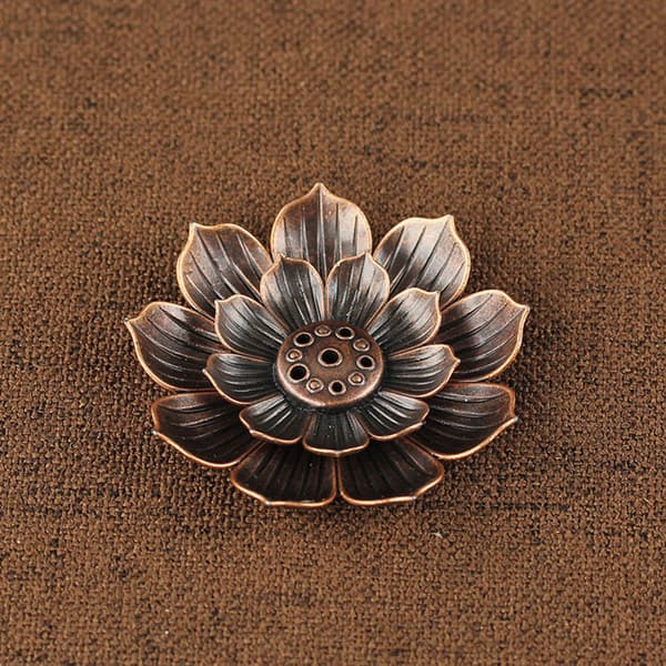 Multi-huls Lotus Røgelsesholder Zinklegering Røgelsesplade Pindholder Askeopsamler