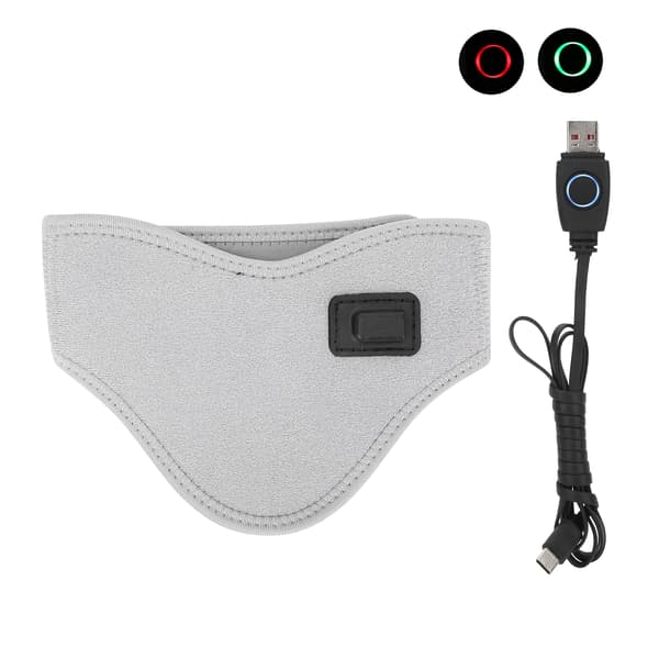 Uppvärmd halsduk för att lindra nacksmärta, värmeterapi, justerbar USB-uppvärmd cervikal krage, grå