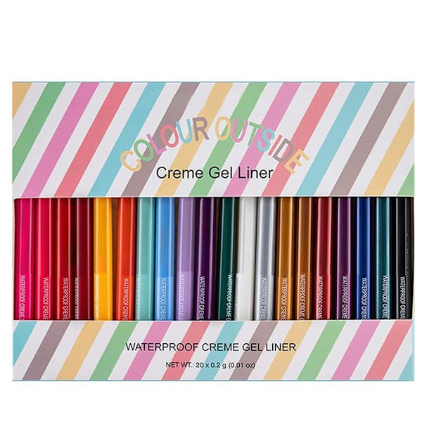 20 stk. Farverig Gel Eyeliner Blyant Sæt Farvede Eyeliner Langtidsholdbare Vandtætte Smudge proof Eyes Makeup Eyeliner til kvinder