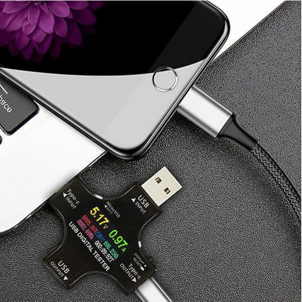 USB-C-testaaja - 2-in-1 digitaalinen multimetri jännitteen ja virran mittaukseen