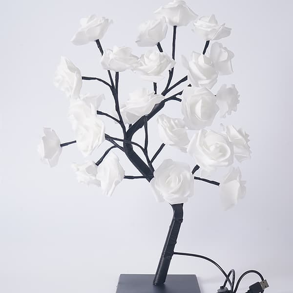 Avtakbar Plastbase USB-bryter LED Simulering Rose Dekorativ Nattlampe
