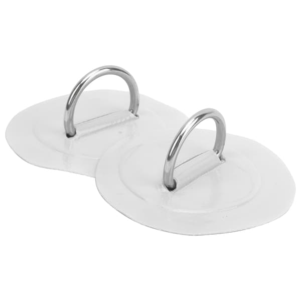 2 stk. oppblåsbar båt kajakk D-ring pute patch PVC marine rustfritt stål fast spenne (hvit)
