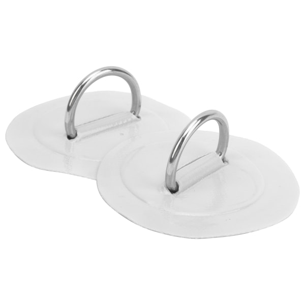 2 stk. oppustelig båd kajak D-ring pude patch PVC marine rustfrit stål fast spænde (hvid)