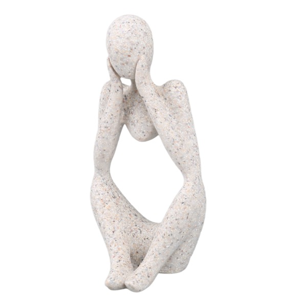 Harpiks Tenker Statue Abstrakt Tenker Figur Tenker Stil Dekorasjon for stue Kontor Bokhylle Sandstein Fokus
