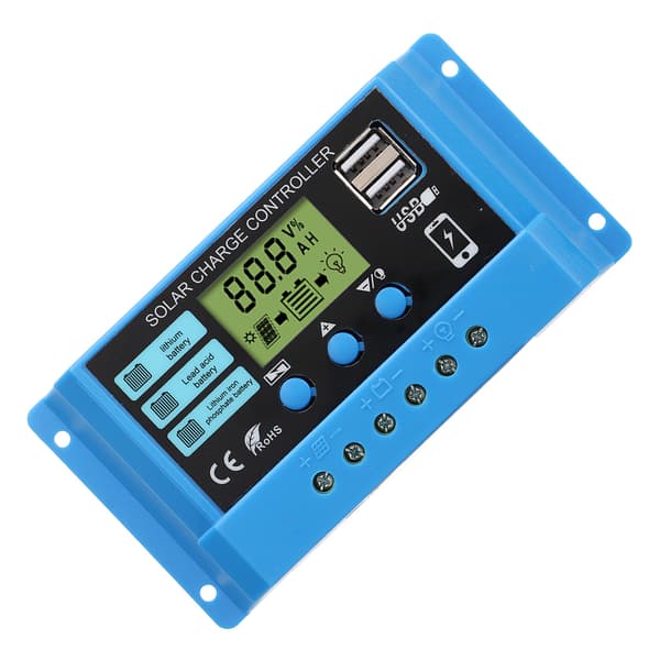 Solladdningsregulator 10A Batteri Gatlykta PV-panel Laddningskontrollregulator 12V 24V