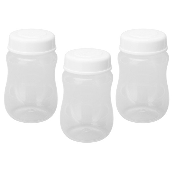 3-pack Bröstmjölksförvaringsburkar i PP med bred öppning, tätning, för bebis