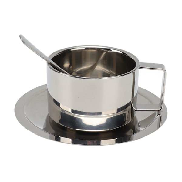 Rostfritt stål kaffekopp set dubbelväggig rostfri modern latte cappuccino tekopp för hem kontor café camping 200ml