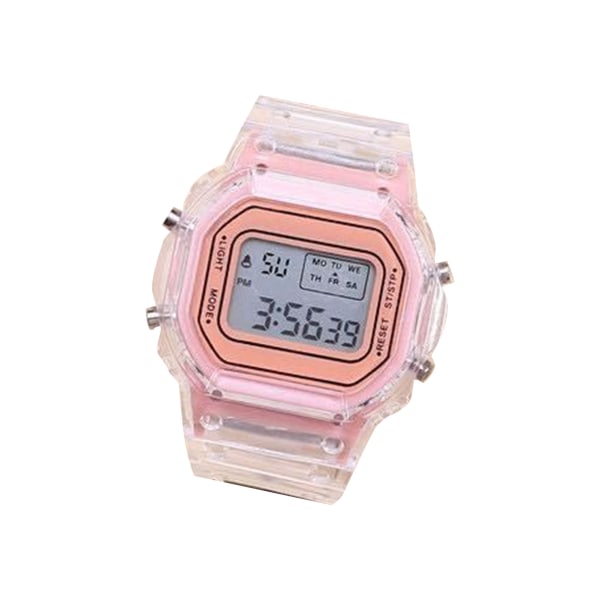LED Digital Watch Transparent Vandtæt Letvægts Accurate Time Sports Armbåndsur Rose Gold