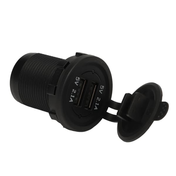 USB billader IP40 vanntett blått lys svart skall UL94‑V0 brannsikkert for IOS for Android biler båter