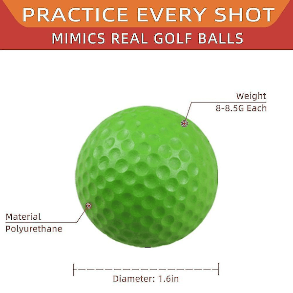 20 kpl Ilma Golf Harjoituspallot, Vaahtopallo, Golfharjoittelu Sisällä ja Ulkona, yhteensopiva Takapihan Lyöntimaton kanssa - B5