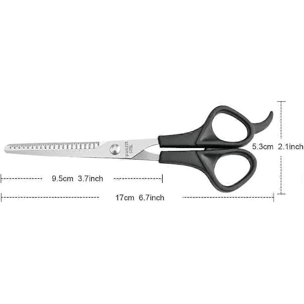 Barber Sax, Professionell Salong Tunningssax med Kvalitets Rostfritt Stål Skaft ABS Handtag, 6\" Svart