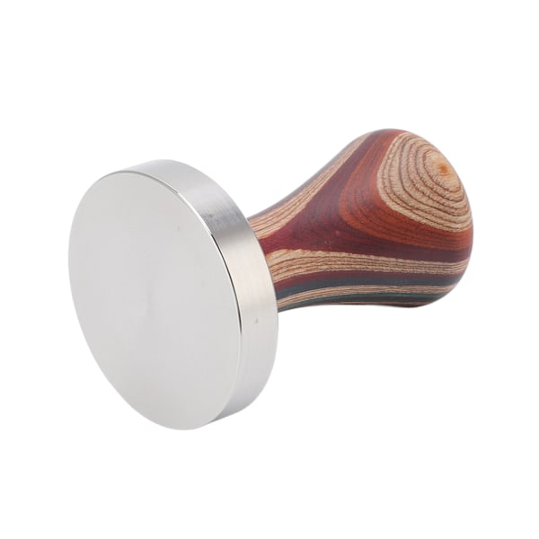Farverig træ kaffepresser med flad bund i rustfrit stål til kaffeaccessories 58mm