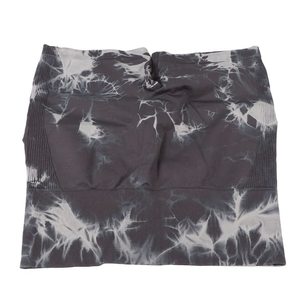 Yogashorts Højtaljede Grå Tie Dyeing Bløde Balde-løftende Yogashorts til Kvinder Løb S