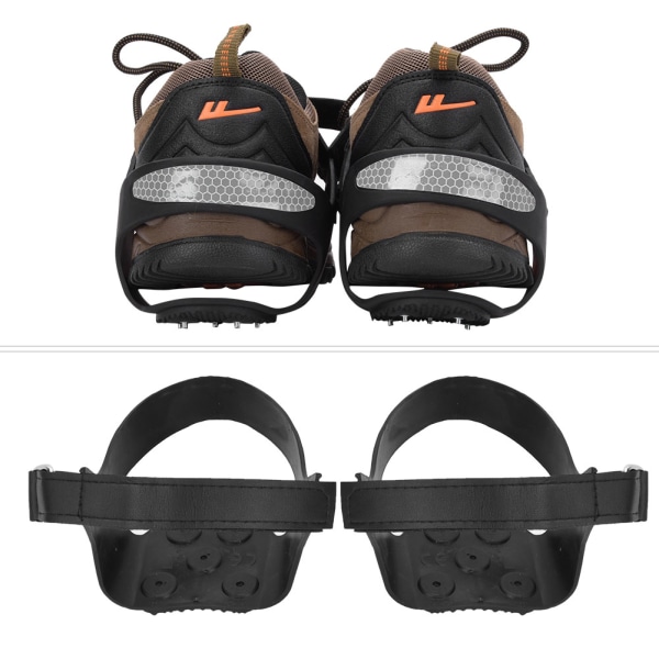 1 par 5 tenner Anti-skli ispigg sko grep pigger stiger Crampons for fotturer klatring (XL 43-45)