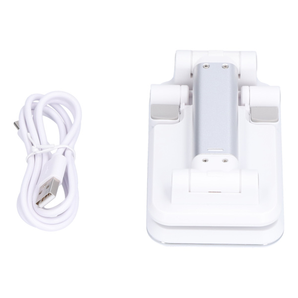 T6 Foldable Trådløs Lader Mobiltelefon Stativ for Mobiltelefon Headset og Tablet Hvit