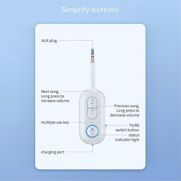 AUX Langaton Adapteri Bluetooth Lähetin Vastaanotin Äänenvastaanotin