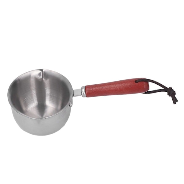 Mjölk Smör Kaffevärmare 304 Rostfritt Stål Mini Smörsmältningskastrull med 2 Hällpipar för Uppvärmning av Mjölk Smältning av Smör 120ML