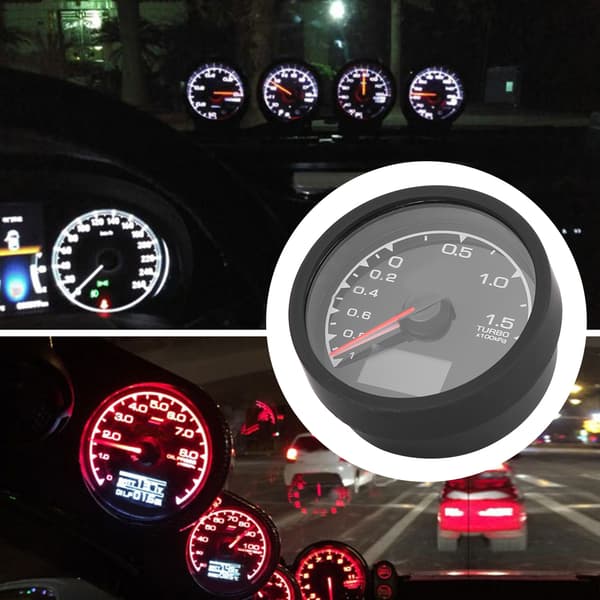 Auto Bil 2.5in Digital Turbo Boost Måler 12V 7 Farver Baggrundslys Universal