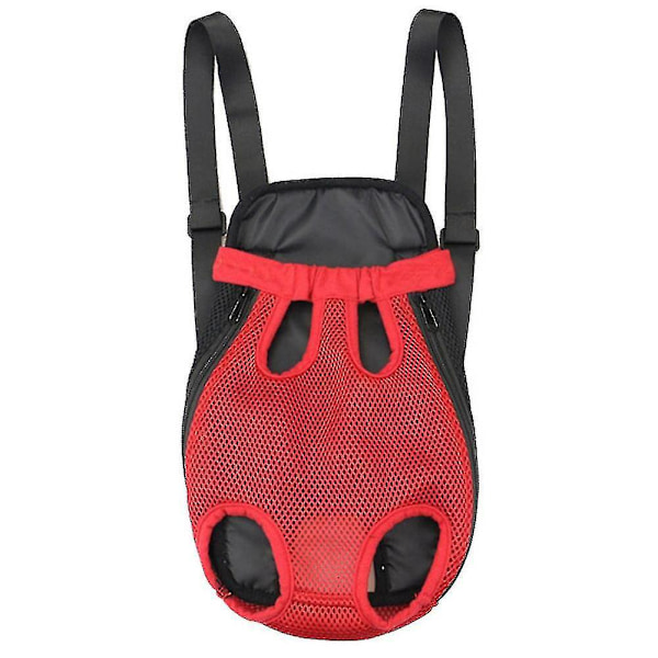 Adjustable Pet Carrier Backpack - Ideal for Travel with Cats and Dogs L Red