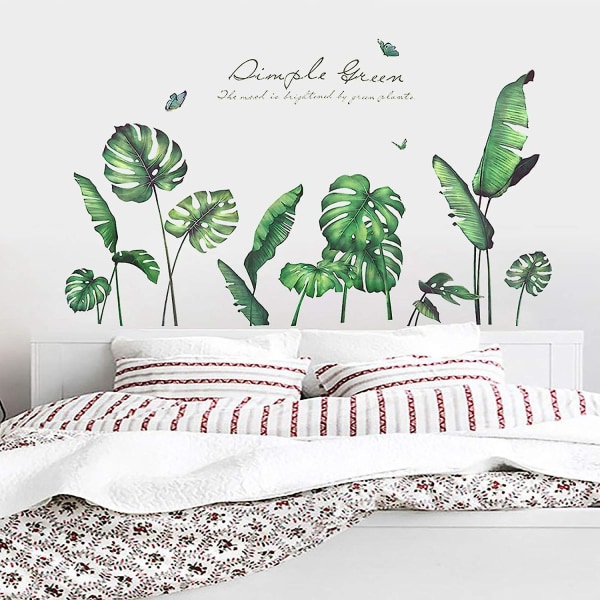 Tropical Palm Leaf Vægdekaler - Vandtæt, aftagelig DIY Peel and Stick Wall Art til soveværelse og stue